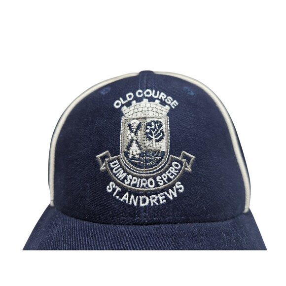 Old Course St. Andrews Golf Hat Scotland Navy Blue Embroidered Logo Strapback - Picture 2 of 11